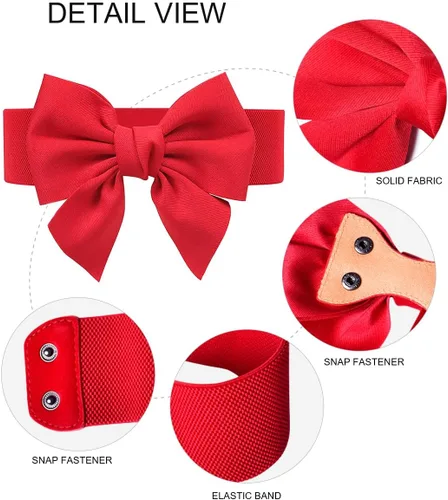 Miniatura 12 de TeeYee Lindo cinturón elástico ancho para mujer, cinturón de lazo elástico para fiesta de Navidad, vestidos casuales a juego para mujer