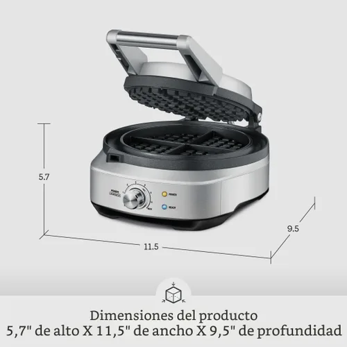 Miniatura 6 de Breville No-Mess Classic Waffle Maker BWM520XL, Acero Inoxidable Cepillado