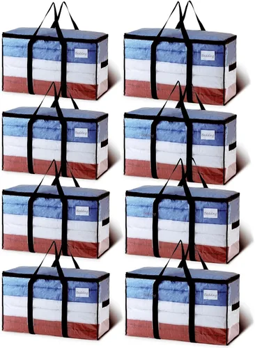 Miniatura 17 de TAILI - Bolsas de mudanza extra grandes, paquete de 10 bolsas negras resistentes para almacenamiento con ventana visible, asas envolventes