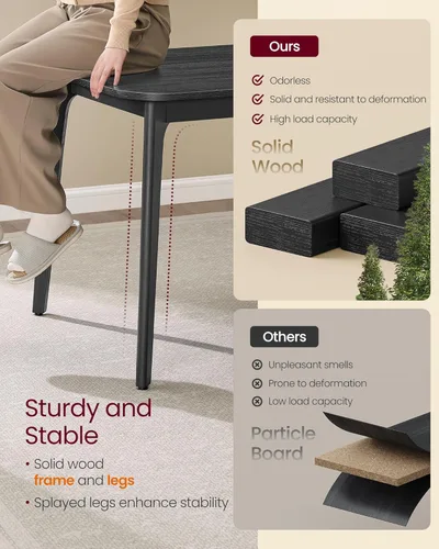 Miniatura 4 de VASAGLE Colección MAEZO - Mesa de comedor extensible para 4/6/8, mesa de cocina con patas cónicas, transiciones curvas, para comedor, cocina