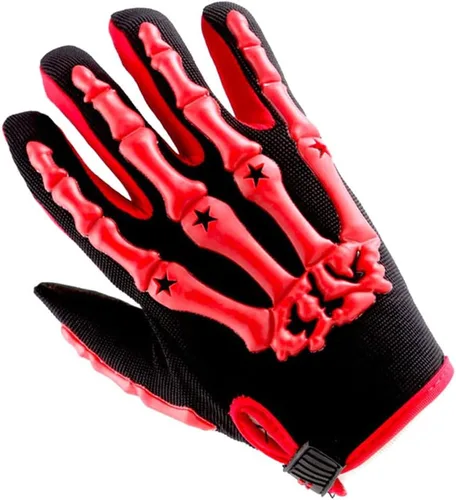 Miniatura 16 de Guantes adultos de motocross 1Storm para motocicleta, BMX, MX, ATV, bicicleta todoterreno, bicicleta, modelo de esqueleto para ciclismo