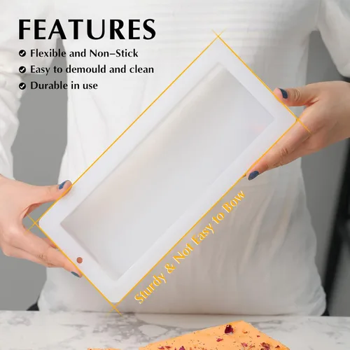 Miniatura 6 de Nicole - Molde de silicona para pan de 10 pulgadas, flexible, rectangular, para jabón B0260