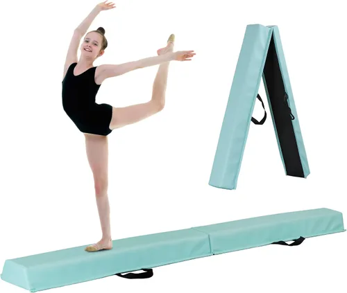 JupiterForce Viga de equilibrio plegable de 6 pies / 9 pies, haz de gimnasia plegable, espuma extra firme, equipo de suelo inferior antideslizante,