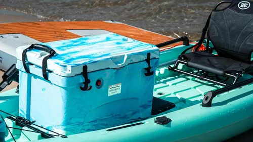 Miniatura 7 de BKC Enfriador aislado rotomoldeado de 20L/45L, enfriador de hielo de 3 días, hielera ideal para pesca, canotaje, barbacoa, camping, pincnic y otras