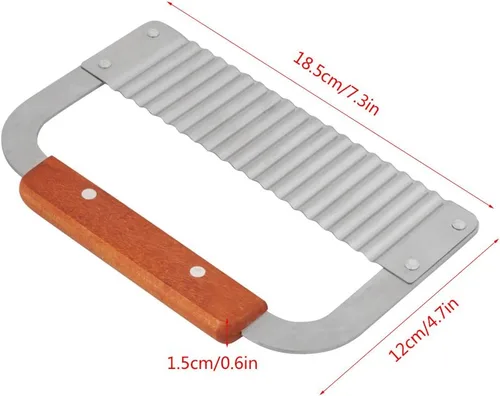 Miniatura 7 de Cortador de jabón ondulado, de acero inoxidable, corte arrugado, corte ondulado, cortador de verduras para cocina esencial