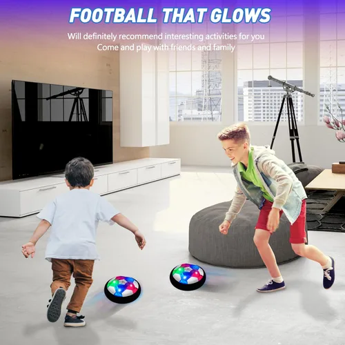 Miniatura 7 de Pelota de Fútbol LED Flotante Juguetes para Niños, Pelota de Entrenamiento con Poder de Aire para Niños Jugando Fútbol en Interiores y Exteriores