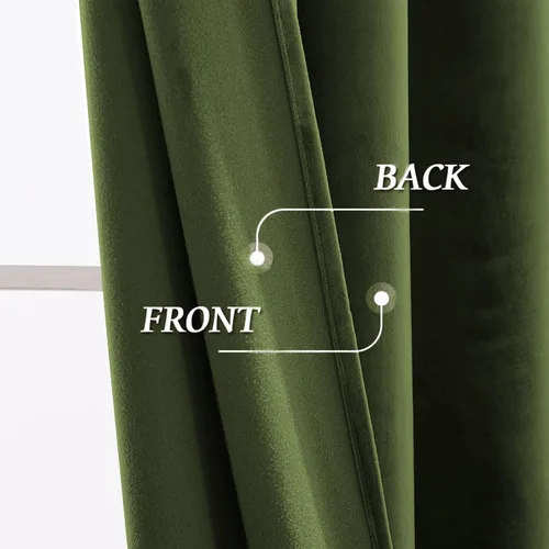 Miniatura 6 de RYB HOME Cortinas de terciopelo verde oliva de 72 pulgadas de largo, cortinas opacas con aislamiento térmico, tratamiento de ventana, decoración