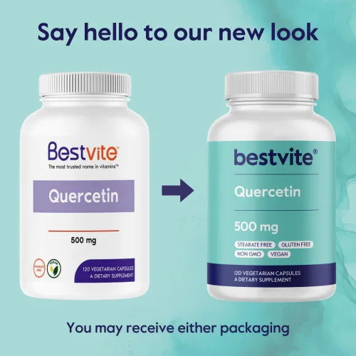 Miniatura 6 de BESTVITE Quercetina 500mg (120 cápsulas vegetarianas) - Sin estearatos - Sin dióxido de silicio - Vegano - Sin OMG - Sin gluten