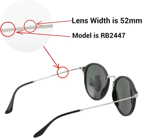 Miniatura 5 de Walleva Lentes de repuesto para lentes de sol Ray-Ban RB2447 de 2.047in, múltiples opciones disponibles