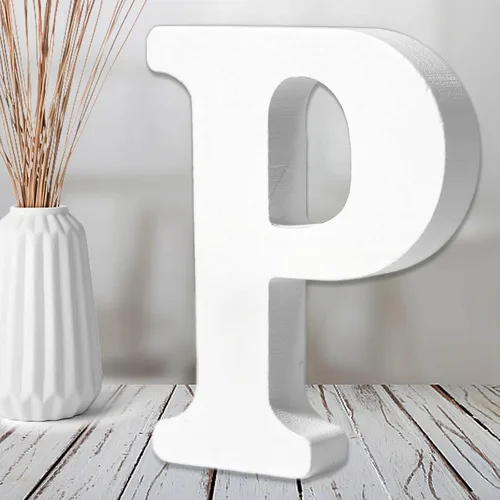 Miniatura 16 de AOCEAN Letras de madera blanca de 6 pulgadas, letras de madera sin terminar para decoración de pared, letras de pie, rebanadas, decoración
