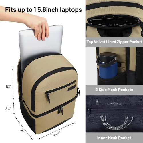 Miniatura 4 de MIER Mochila térmica 2 en 1 aislada para hombres y mujeres, mochila de senderismo con compartimento para el almuerzo, cubierta doble, a prueba