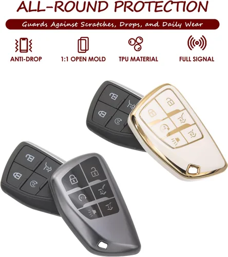 Miniatura 5 de 2 fundas compatibles con llavero Chevy para Chevy 2021 2022 2023 2024 2025 GMC Yukon XL Denali Chevy Suburban Tahoe accesorios de funda protectora