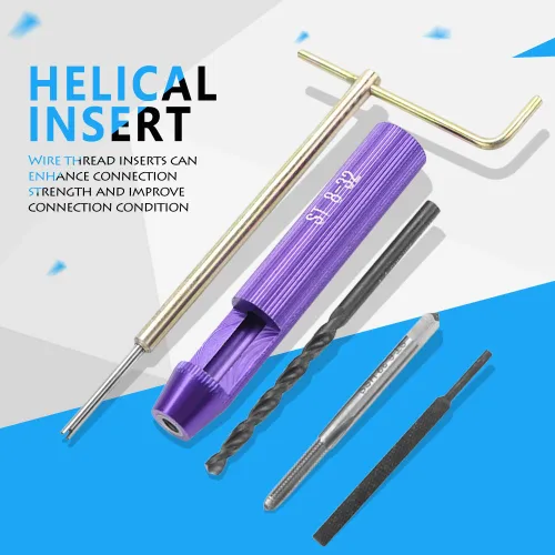 Miniatura 8 de Fafeicy 50 piezas de insertos de reparación de rosca, kit de inserciones de rosca helicoidal de alambre en espiral de acero inoxidable para piezas