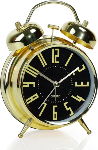 Miniatura 22 de AYRELY Reloj despertador súper ruidoso para adultos que duermen pesadamente, doble campana, retro, de 4 pulgadas, silencioso, sin tictac, cuarzo