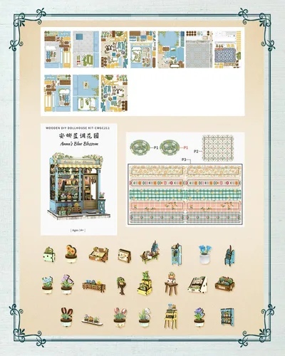 Miniatura 9 de Cutefun - Kit de rincón de libros - Kit de casa en miniatura DIY para adultos y adolescentes, kit de rompecabezas de madera 3D en miniatura con LED