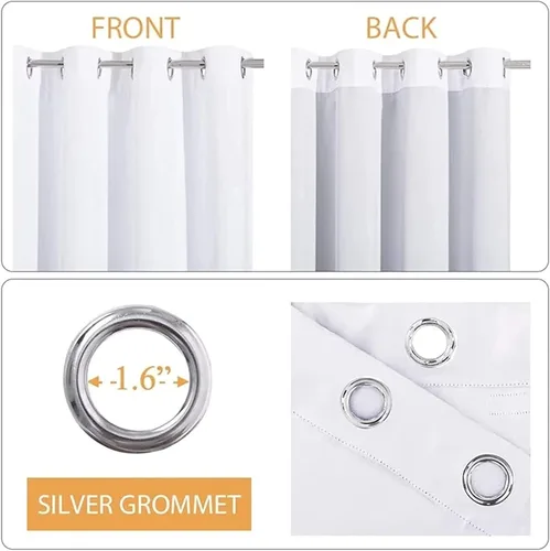 Miniatura 7 de FUSURIRE Paneles de cortina de ventana con estampado geométrico abstracto de 63 pulgadas de largo, con ojales para tratamiento de ventanas