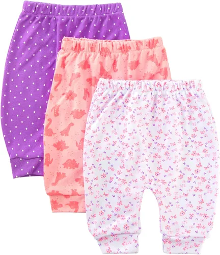 Miniatura 5 de Pantalones de bebé suaves y cómodos 100% algodón para bebés niños y niñas con amplio espacio para pañales de 0 a 12 meses