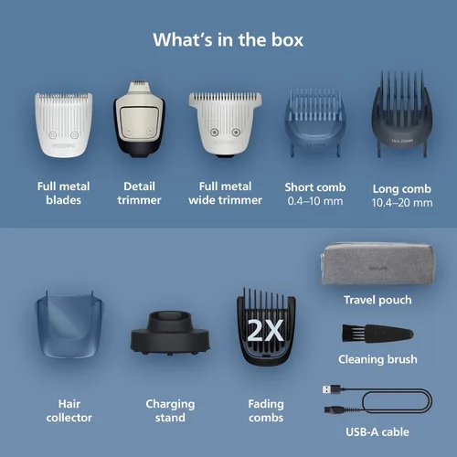 Miniatura 3 de Norelco Philips Recortador de barba Serie 7000, recortador 100% impermeable para hombres, 40 configuraciones de longitud de cabello, adaptabilidad