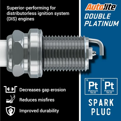Miniatura 3 de Bujía Autolite APP5224 de platino doble de repuesto automotriz (1 paquete)