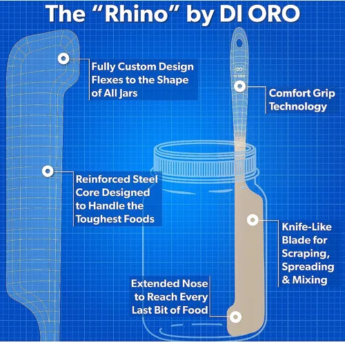 Miniatura 3 de DI ORO - Espátulas de silicona para raspar – Espátulas de goma de silicona resistentes al calor – Espátulas de cocina antiadherentes seguras – Juego