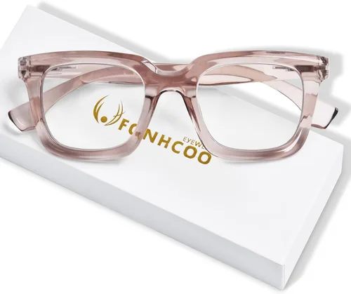 Miniatura 9 de FONHCOO Lentes de lectura para mujeres y hombres, bloqueo de luz azul, cuadrados, elegantes, para lectura de computadora con bisagra de resorte