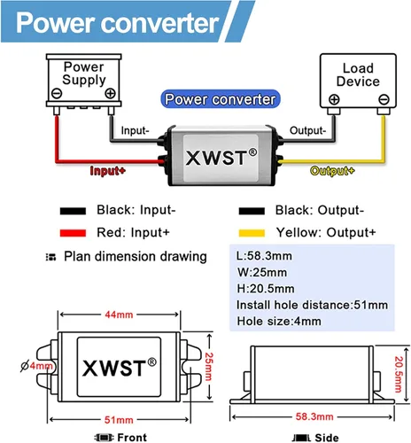 Miniatura 4 de DC a CC 24V a 12V voltaje reductor 12 voltios regulador Buck convertidor salida 1A 12W módulo convertidor de potencia (1A)