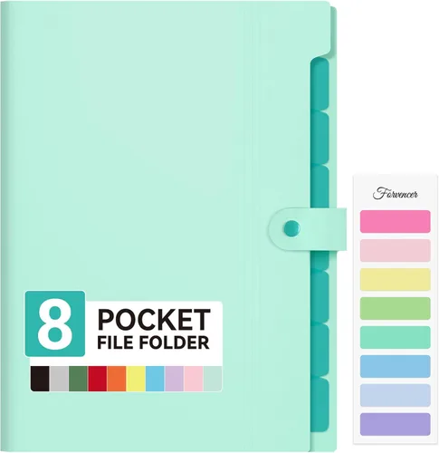 Miniatura 12 de Forvencer Carpeta de archivos expandible con 8 bolsillos, organizador de archivos de acordeón tamaño carta, carpetas portátiles para documentos