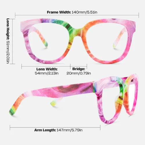 Miniatura 6 de Zeelool Gafas de bloqueo de luz azul cuadradas retro unisex de gran tamaño Harrell ZOP049594