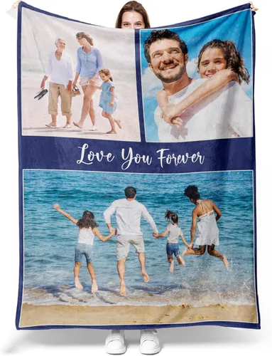 Miniatura 26 de Manta personalizada con fotos para mamá de hija, hijo, niños, marido, manta personalizada con foto, regalos para la mejor mamá del mundo, mantas