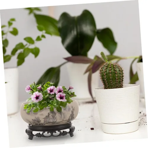Miniatura 7 de OSALADI Cuenco de lirio de agua de cerámica, maceta hidropónica grande, cuenco para plantas de jardín, recipiente de plantación de flores