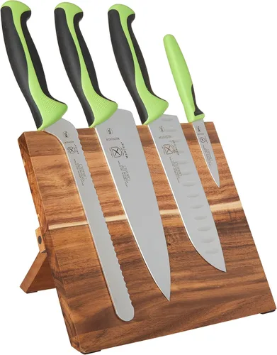 Miniatura 32 de Mercer Culinary Millennia Colors - Juego de 5 tableros magnéticos con asas amarillas, acacia