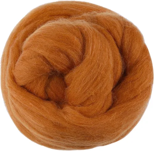 Miniatura 44 de 3.53 oz lana Roving, suministros de fieltro de lana, lana pura, hilo grueso, hilado de lana giratoria para fieltro de aguja, fieltro húmedo, Blanco