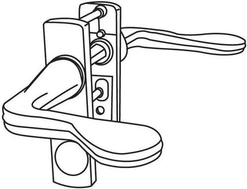 Miniatura 2 de Brixwell Juego de pestillo de palanca negro con cerradura nocturna para puerta de 5/8 a 1-3/8 pulgadas, mango de aluminio reversible, 2-1/2 pulgadas