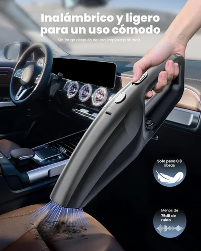 Miniatura 3 de Aspiradora de Mano Inalámbrica, Aspiradoras de Coche Potentes con Batería Recargable, Aspiradora de Mano Portátil Inalámbrica con Filtro HEPA Negro