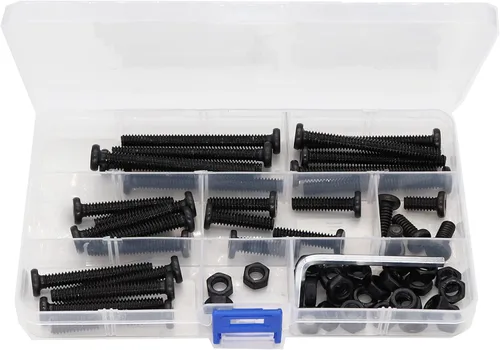 cSeao 60 tornillos hexagonales negros de 5/16 a 18 y tuercas hexagonales 5/16-18, 1 pulgadas, 1-1/4 pulgadas, 1-1/2 pulgadas, 2 pulgadas, 2-1/4