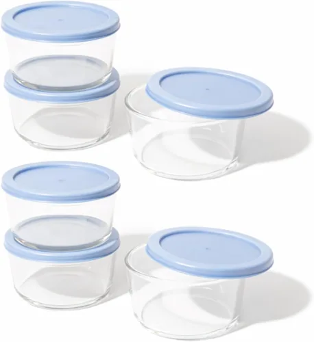Miniatura 58 de Juego de 8 recipientes de vidrio para almacenamiento de alimentos (4 recipientes + 4 tapas sin BPA), 6.5 tazas, a prueba de fugas, aptos