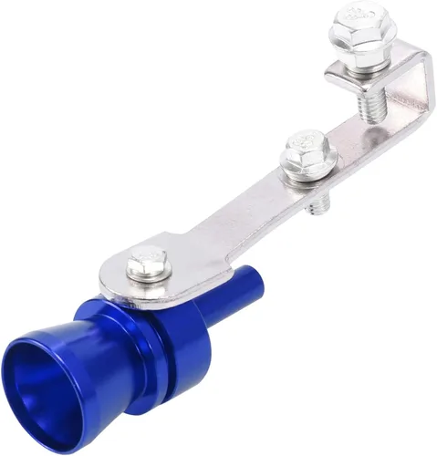 Miniatura 6 de X AUTOHAUX 2 unids M tamaño aleación de aluminio universal Turbo sonido escape silenciador tubo silbato coche rugido fabricante azul