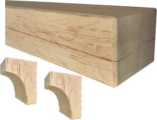 Miniatura 6 de J.H.Yoder Timbers 6" x 8" x 60" Viga de chimenea rústica maciza de madera de pino labrada a mano por artesanos Amish, de origen sostenible