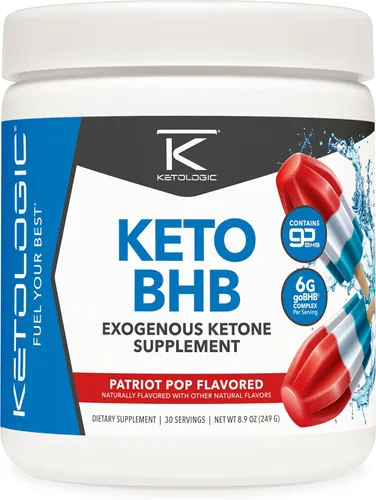 Miniatura 7 de Ketologic Keto BHB (sabor fresa y kiwi) 30 porciones - Suplemento de cetona exógena con goBHB, sales de beta-hidroxibutirato