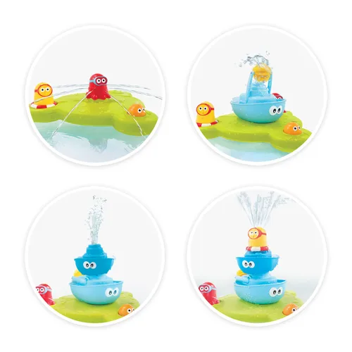 Miniatura 5 de Yookidoo Juguete de baño para bebé (juego de 7 piezas) – Fuente de bañera Stack N' Spray – Fuente mágica de pulverización para diversión en el baño