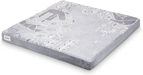 Zaveur Royal Court Meditation Mat With Velvet Cover - 24" x 24" Square Zabuton Thick Yoga Mat - Non Slip Exercise Mat for Home Workout - Thick Foam