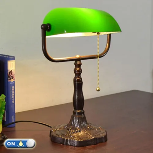 Miniatura 2 de Lámpara de mesa tradicional de Bankers, luces de escritorio de lectura para dormitorio, mesita de noche, oficina, interruptor de cadena, base
