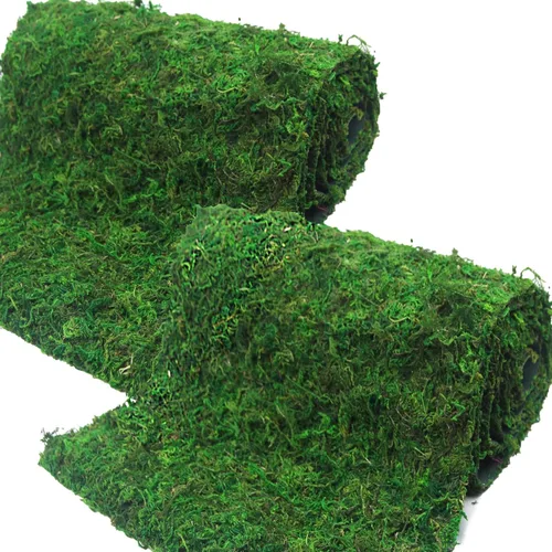 FAICOIA 2 Piezas Camino de Mesa de Musgo Musgo Seco para Manualidades Rollo de Musgo Verde para Jardines de Hadas Boda Bosque 12" x 71" Tapete de