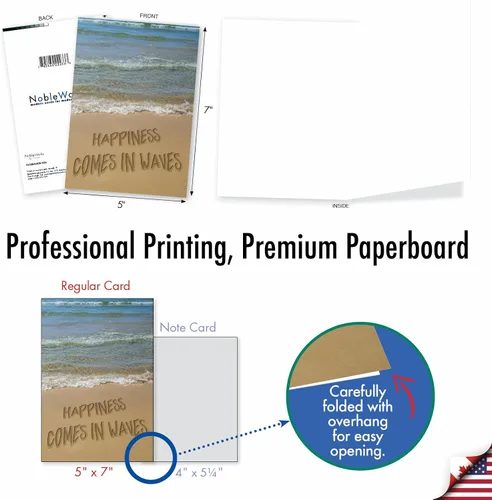 Miniatura 4 de The Best Card Company - 1 Tarjeta en blanco para todas las ocasiones - Tarjeta de notas del océano tropical con sobre - Life's a Beach A C6328AOCB