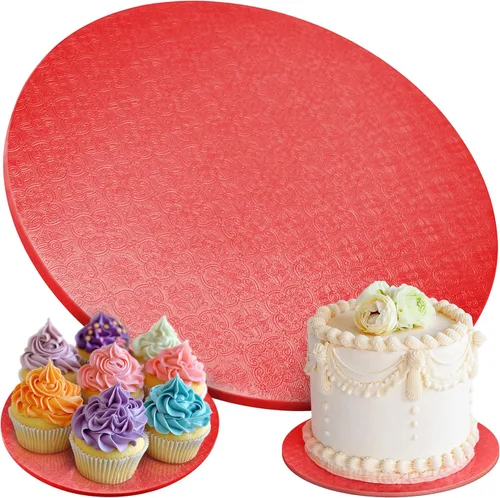 Miniatura 9 de Tablas para Pasteles - Paquete de 4, 12 pulgadas, Azul - Bases Redondas Reutilizables para Pasteles para Postres Espectaculares - Bases de Cartón