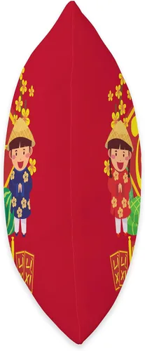 Miniatura 2 de Kids Funny Meaningful Vietnamese New Year Phrases I'm Just Here for Li Xi Almohada vietnamita para niños de Año Nuevo lunar 2022, 16 x 16