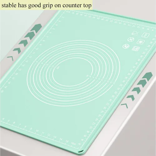 Miniatura 7 de Tapete de silicona para pastelería de 28 x 20 pulgadas, extra grueso, antiadherente, con medición de silicona de grado alimenticio, fondant, tapete
