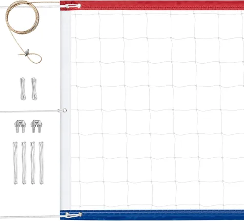 Miniatura 8 de Red profesional de voleibol para exteriores de servicio pesado, mejorada para todo clima, cable de acero inoxidable extendido, bordes extra gruesos