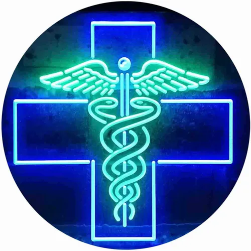 Miniatura 20 de ADVPRO Medical Cross Dispensary Snake Dual Color LED Neon Sign Azul y Rojo 12 x 8 pulgadas st6s32-i3901-br
