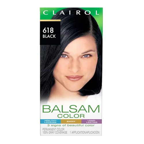 Clairol Balsam - Tinte permanente para el cabello, color negro 618, paquete de 1 unidad 618 negro